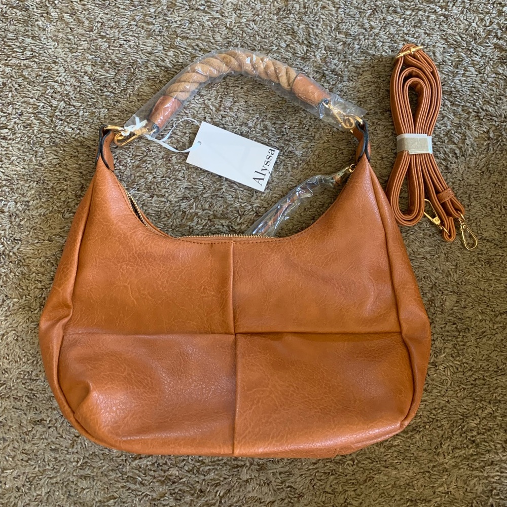 Brown vegan leather purse